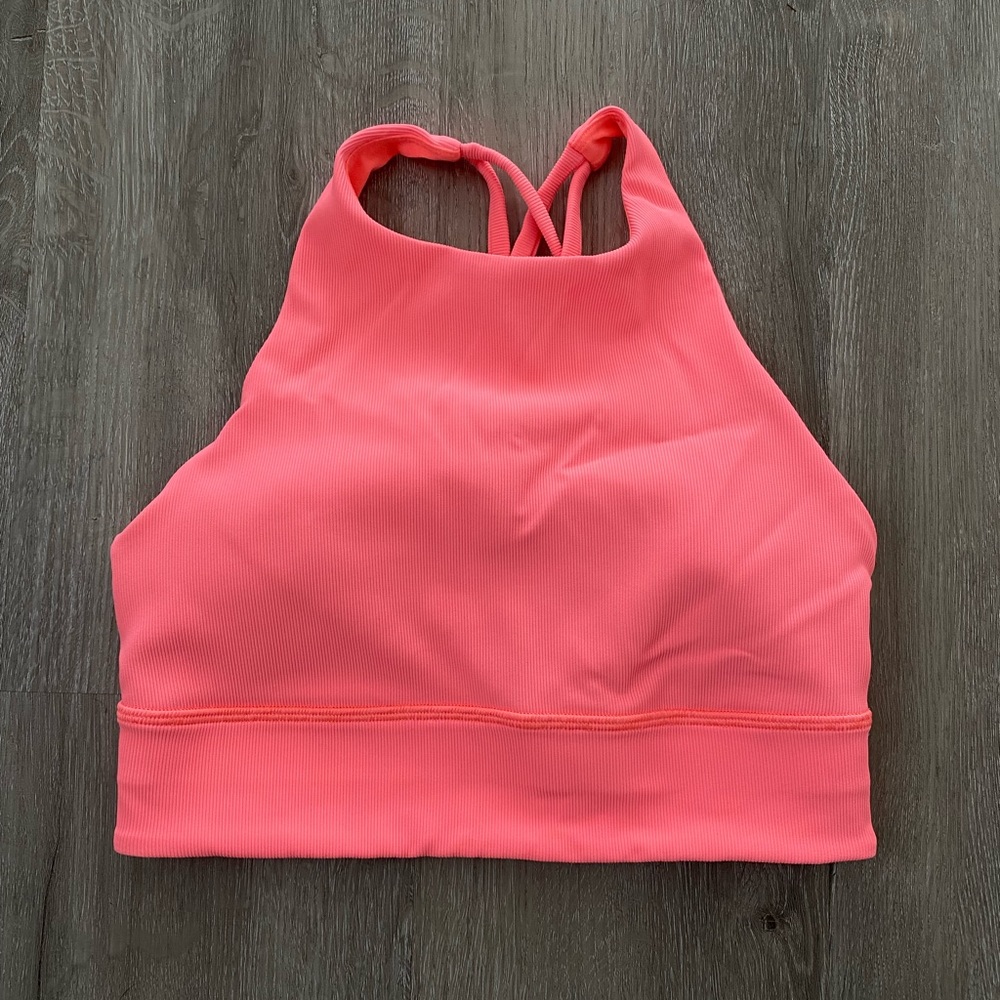 Lululemon energy high neck longline bra *ribbed